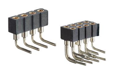 PCT ピンヘッダー FRR-70(T〇) ソケット(丸)1.27mmピッチ ライトアングル(1列/2列) 接続側φ0.41mmピン